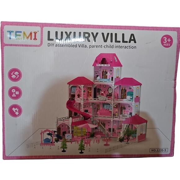 Dollhouse Luxury Villa Imagination Play DIY Assembly Multistory Toy TEMI - Picture 1 of 3